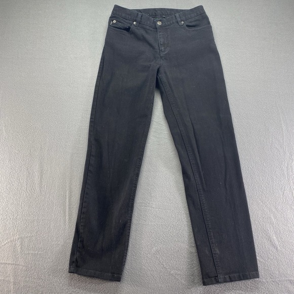 Lauren Ralph Lauren Jeans Womens 4 Black Mid Rise Stretch Straight‎ Leg - Picture 1 of 13